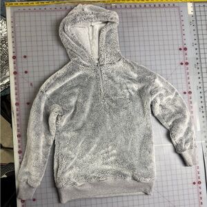 Aerie Soft Gray 3/4 zip furry hoodie excellent condition